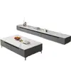 Conjunto Combinado de Mesa de Centro e Rack para TV em Pedra Sinterizada Simples para Sala de Estar em Casa Rack para TV Mesa de Centro de Luxo Leve Nórdico Mesa de Centro Italiana