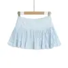 Falda de pastel para niña estilo ballet con ribete de encaje, Falda corta plisada casual y sexy para mujer, Falda anti-exposición para verano