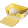 Bandeja de Arena para Gatos Extra Grande, Inodoro para Gatitos Anti Salpicaduras, Caja de Arena Portátil de Doble Capa Semicerrada para Uso en Casa