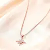 Comercio Exterior Más Vendido Elegante Estilo Lujo Ligero Microincrustado Circonita Collar de Trébol de Cuatro Hojas, Cadena para Clavícula Moda y Versátil Estilo Celebridad de Internet Full Diamond