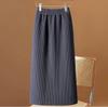 Falda Polar Estilo Nuevo para Mujer Otoño e Invierno Polar Cintura Alta Adelgazante Vintage Diseño Abertura Falda Midi