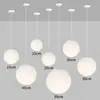 Candelabro Esférico de Vidrio Blanco Leche de una Sola Cabeza, Moderno y Casual, Lámpara para Sala de Estar, Dormitorio, Isla de Cocina, Restaurante, Bar, Lámpara para Bodas