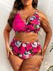 2025 Europeo y Americano Talla Grande Nuevo Transfronterizo Amazon Sexy Floral Push-Up Sexy Traje de Bikini Traje de Baño para Mujeres