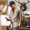 Camisa de algodón y lino estilo chino para hombre, manga tres cuartos, nuevo modelo verano 2026, fina, retro, cuello mao, moderna, manga corta