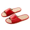 Pantuflas de Lino de Verano con Cuero Genuino para Mujer, Pantuflas de Suela Suave para Regalo para Hombre, Modernas Antideslizantes Transpirables Al por Mayor