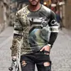 Moda de pesca para hombre, manga larga, otoño, impresión digital 3D, nueva calle, holgada, casual, transfronteriza, comercio exterior, producto popular