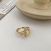 Anillo coreano de nudo de cadena con hebilla de herradura de diamante para mujer, diseño de nicho, lujo ligero, exquisito, nueva moda 2021