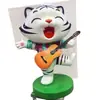 Escultura de Tigre Musical Famosa en Internet de Fibra de Vidrio Mascota de Dibujos Animados Pieza Decorativa Grande para Exhibición en Tiendas
