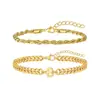 Pulseira Cuban Twist de Aço Inoxidável com 26 Letras para Comércio Exterior Transfronteiriço, Joia Fashion e Ajustável