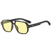 Nuevas gafas de sol retro europeas y americanas de doble puente con tachuelas de arroz, caja de moda, caja grande de personalidad transfronteriza, gafas de sol para hombre y mujer T22119