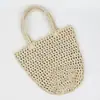 Bolso de Paja de Hombro Único de Gran Capacidad Nuevo, Bolso Tejido de Color Sólido Simple y Versátil, Bolso de Mano para Vacaciones en la Playa para Mujeres