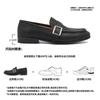 Zapatos Casuales de Cuero con Hebilla Británica para Hombre, Mocasines Slip-On Negros, Zapatos Versátiles tipo "Lazy Bean" para Primavera y Otoño 2025