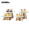 Puesto de Snacks para Buffet de Hotel, Mesa de Exhibición para Pausa de Té con Comida Fría, Plato Dorado para Frutas, Bol para Ensalada, Bol para Platos Fríos, Expositor para Postres