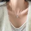 Nalan Plata S925 Fresco Dulce Estilo Ins Sentido del Diseño Diamante Hielo Picado Hielo Redondo Marca Collar Hueso de Serpiente Y02046