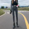 Jeans ajustados de tiro alto adelgazantes elásticos para mujer Otoño e Invierno 2021 Nuevos pantalones ajustados tipo lápiz skinny para usar por fuera