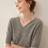 Outono e Inverno Simples Mulheres V-Neck Cashmere Malha Base Camisa Meia Manga All-match Soft Cera Skin-friendly Top Solto Camisa Interna Solta