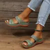 Sandálias Femininas de Salto Anabela Redondas Antiderrapantes Modelo Novo 2026 Estilo Retrô Comércio Exterior Transfronteiriço Tamanho Plus
