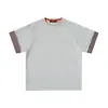 Camiseta Unisex de Manga Corta con Bloques de Color, Cuello Redondo, Diseño de Retazos a Cuadros Retro Americano, Holgada Casual de Calle Versátil