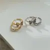 Anillo de Lazo de Estilo Coreano de Alta Gama para Mujer, Nuevo Diseño de Nicho, Elegante y Lujoso, Anillo Abierto Ajustable Versátil