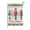 Bandera de Jardín Navideña Nueva 2026 con Estampado de Muñeco de Nieve y Papá Noel, Bandera de Decoración Festiva para Exteriores, Personalizable