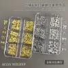 Conjunto de Joias para Nail Art de Laço com 6 Compartimentos Popular Transfronteiriço Metal Prata Rivet Flakes DIY Acessórios de Diamante para Unhas Usáveis