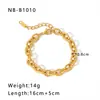 Comercio Exterior Venta Caliente Estilo Punk Pulsera Gruesa Exagerada Cadena de Acero de Titanio Hecha a Mano Chapado en Oro Real 18K Joyería de Mano Punto al por Mayor