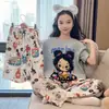 Conjunto de Pijama Fino de Verão para Meninas: Conjunto de Desenho Animado de Três Peças com Manga Curta para Crianças
