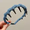 Faixa de cabelo antiderrapante com dentes estilo francês para mulheres, adequada para maquiagem e lavar o rosto, uso diário, presilha alta para cabelo, acessório de cabelo