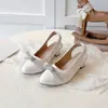 Sapatos de Salto Único com Bico Fino para Meninas 2025 Outono Novo Estilo Laço Moda Europeia e Americana Saltos Altos Infantis Sandálias Casuais Infantis
