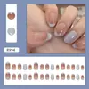 Azul Leche Gradiente Francés Lunares Elegante Iluminador de Piel Verano Vibe Pegatinas para Uñas Uñas Portables Desmontables 30 Piezas