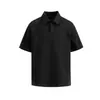 Camisa Polo Patchwork Estilo Americano, Camisa de Verano Resistente de Manga Corta para Hombre con un Ambiente Juvenil, Camiseta de Cuello Campana, Moda Casual Moderna de Media Manga