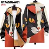 Jaqueta Novo Estilo com Elementos de Padrão Multicor B34 Cardigan com Capuz Zíper Casaco de Algodão Lã Espesso de Inverno com Forro Amarelo