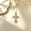 Tendencia de Moda Europea y Americana Transfronteriza Nuevo Collar Cruzado, Galvanizado en Oro Real, Estilo de Lujo Ligero, Diseño de Nicho, Venta al por Mayor