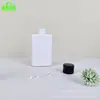 Frasco Quadrado Plano para Limpeza Facial 200ml Frasco com Tampa Flip-Top para Loção Frasco com Bomba para Álcool em Gel Frasco Vazio para Reembalagem