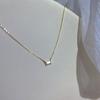 Collar de diamante cuadrado de circón rectangular pequeño, collar de diamante único, diseño de nicho elegante, collar de temperamento simple, cadena para clavícula