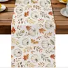 Toalha de Mesa Estilo Americano Outono Nórdico Ação de Graças Toalha de Mesa de Abóbora e Folha de Bordo para Mesa de Centro Sala de Estar Sala de Jantar Decoração Toalha de Mesa