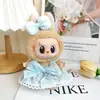 Caja Sorpresa Macaron Generación II Ropa Labubu Colgante de Vinilo en la Cara Vestido de Tirantes Labubo Wa Sombrero de Paja