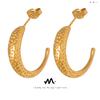 Pendientes de nicho con personalidad sencilla y diseño irregular para mujer, de acero de titanio chapado en 18 quilates.