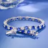 Pulseira Europeia e Americana de Moissanita 925 Prata Pulseira Tennis Elegante e Estilosa Moda de Alto Padrão Pulseira Versátil Atacado