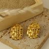 Pendientes de acero de titanio de alta calidad con textura plisada, resistentes al desvanecimiento, de temperamento retro transfronterizo, pendientes versátiles para mujer