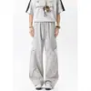 Pantalones Casuales de Trabajo con Diseño de Pliegues Estilo Americano para Hombre, Pantalones de Exterior Holgados de Pierna Recta de Paracaidista, Tendencia de Verano