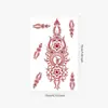 Pegatinas de Tatuaje de Encaje Rojo Transfronterizas, Pegatinas de Tatuaje Impermeables de Encaje Henna Marrón, Pegatinas de Tatuaje de Encaje Hueco Henna