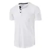 Camiseta de Manga Corta Henry Clásica Waffle de Cuello Redondo para Hombre Europea y Americana, Camiseta Básica Raglán de Exportación Transfronteriza
