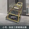 Carrito de Comedor Comercial KTV de Hotel de Tres Niveles de Acero Inoxidable y Vidrio Carrito para Bebidas Carrito de Entrega de Comida para Salones Privados de Restaurante Carrito de Mano para Pasteles