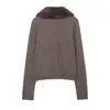 Cardigan Jaqueta de Lã Europeu e Americano Transfronteiriço Aliexpress Popular Estilo Preguiçoso de Outono Lapela Manga Longa