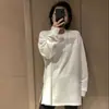 Sudadera de Felpa de Color Sólido con Abertura y Mangas Largas para Mujer 2025 Otoño Nueva Talla Grande Holgada para Mujeres Ligeramente Gorditas
