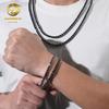 Cross-border novo 4-5mm316L aço inoxidável embutido preto moissanite colar na moda hip-hop pulseira de jóias para homens e mulheres