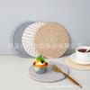 Mantel Individual de Gasa de Algodón Estilo Escandinavo, Tapete para Tazón, Posavasos Aislante Tejido de Cáñamo, Tapete Aislante para Plato, Tapete para Tazón Antiescaldante para el Hogar, Tapete Aislante