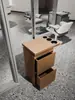 Mostrador de Herramientas para Barbería, Gabinete de Acero Inoxidable de Doble Cara para Salón de Peluquería, Almacenamiento con Cajones y Estante para Secadoras