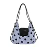 Bolsa de Lona Casual de Gran Capacidad con Lunares para Mujer 2026 Nuevo Estilo Bolso de Hombro Tote para Viaje Ligero para el Trabajo